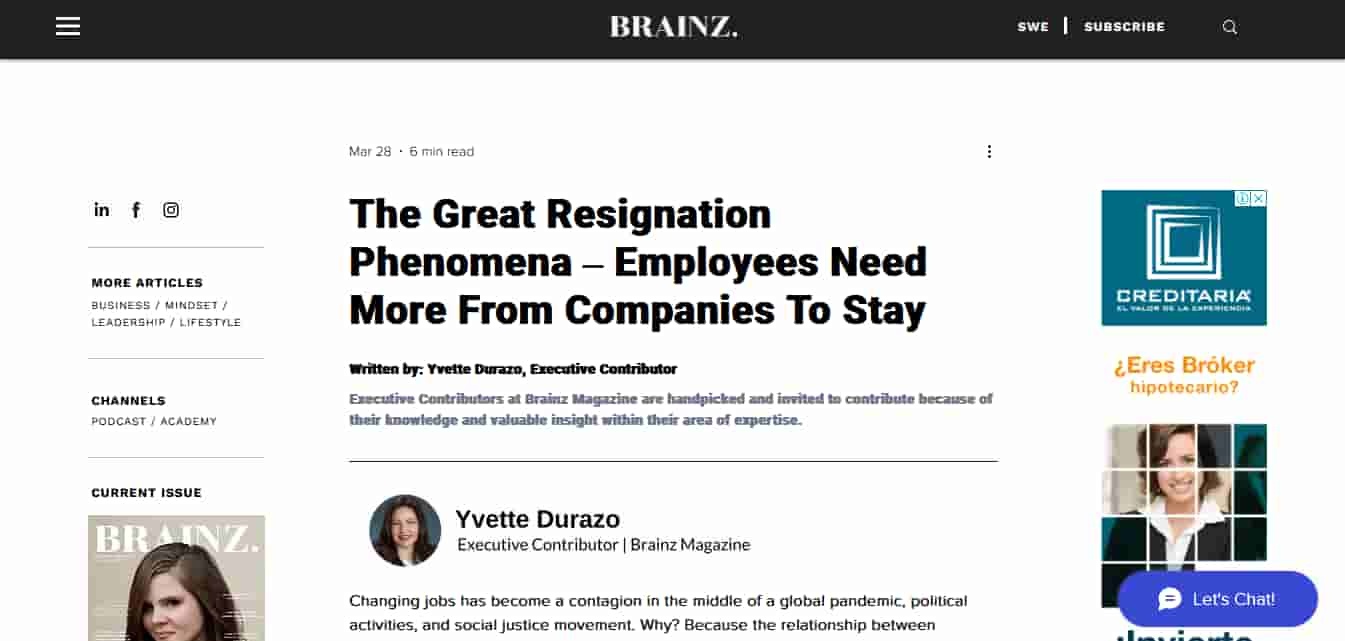 Image presenting a preview of the publication The Great Resignation Phenomena ‒ Employees Need More From Companies To Stay.